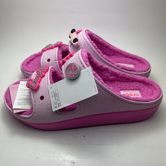 CROCS X BARBIE CLASSIC COZZZY SANDAL SIZE US 12 MENS NEW - Picture 3 of 10